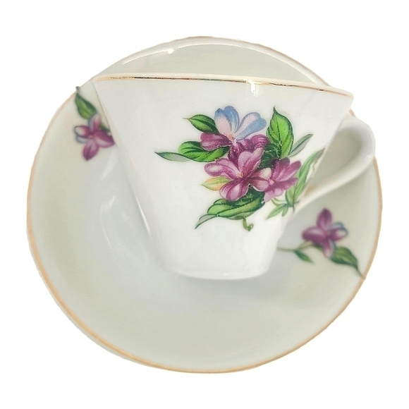 Vintage Violet Teacup and Saucer set for 2 - Made in Japan - Picture 3 of 11